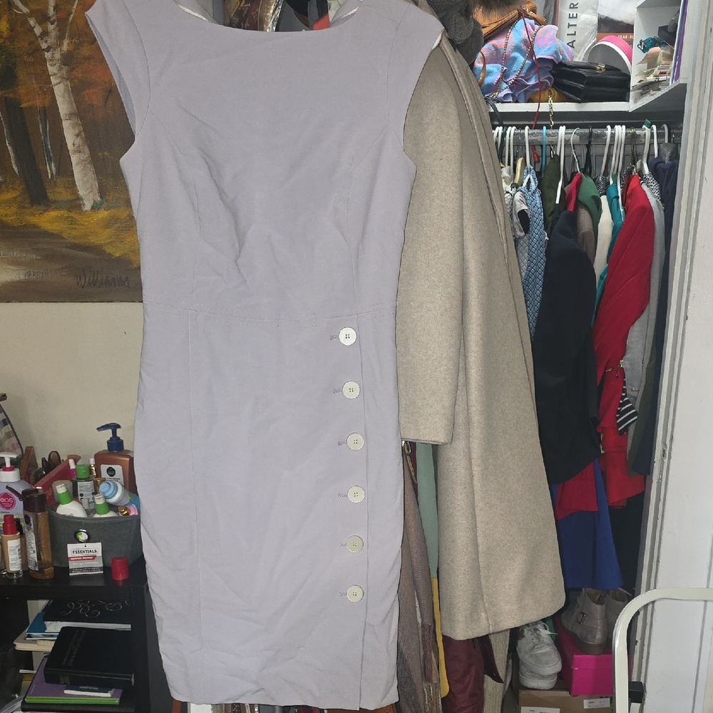 Jennifer Lopez Light Gray Midi Dress